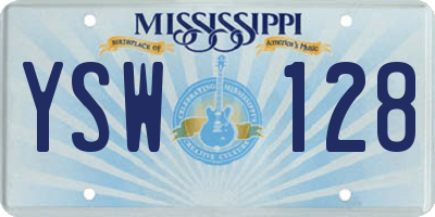 MS license plate YSW128