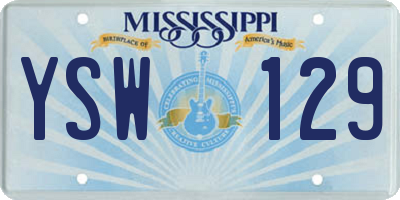 MS license plate YSW129