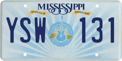 MS license plate YSW131