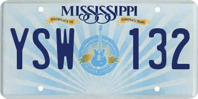MS license plate YSW132