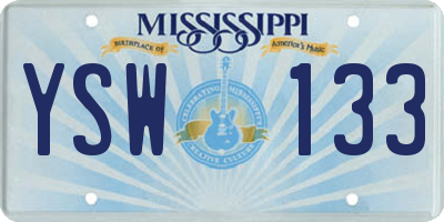 MS license plate YSW133