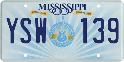 MS license plate YSW139