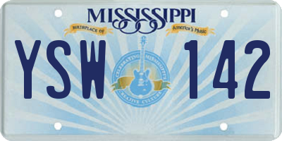MS license plate YSW142