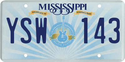 MS license plate YSW143