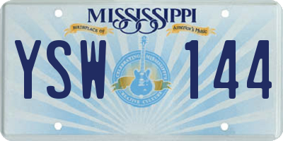 MS license plate YSW144