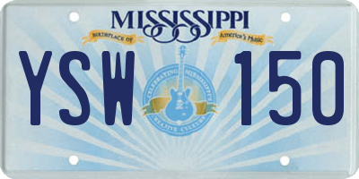 MS license plate YSW150