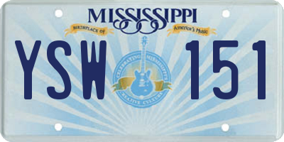 MS license plate YSW151
