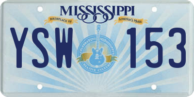 MS license plate YSW153