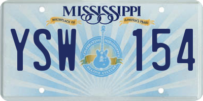 MS license plate YSW154
