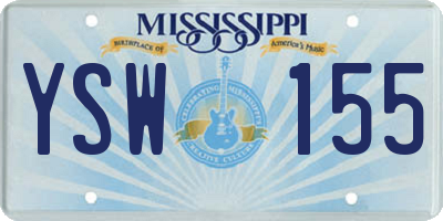 MS license plate YSW155