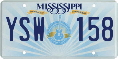 MS license plate YSW158