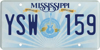 MS license plate YSW159