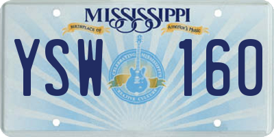 MS license plate YSW160