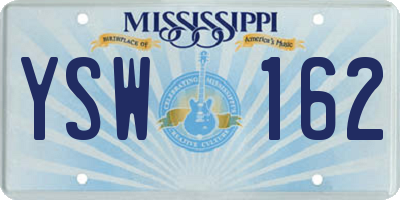 MS license plate YSW162