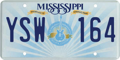 MS license plate YSW164