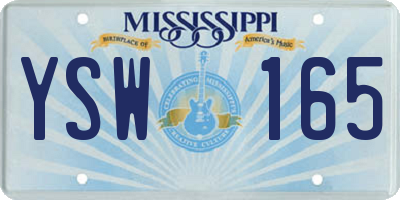 MS license plate YSW165