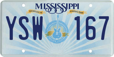 MS license plate YSW167