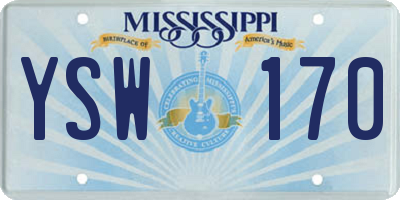 MS license plate YSW170
