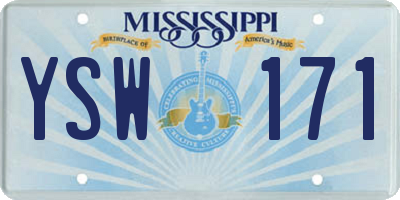 MS license plate YSW171