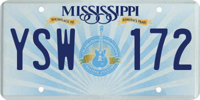 MS license plate YSW172