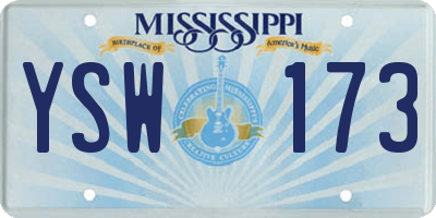 MS license plate YSW173