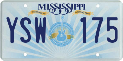 MS license plate YSW175
