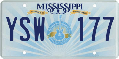 MS license plate YSW177