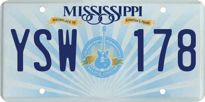 MS license plate YSW178