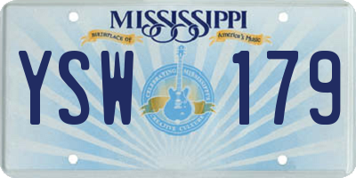 MS license plate YSW179