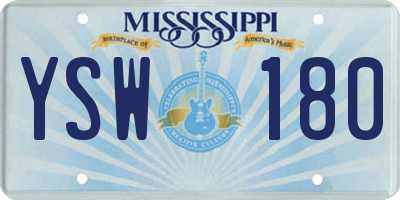 MS license plate YSW180