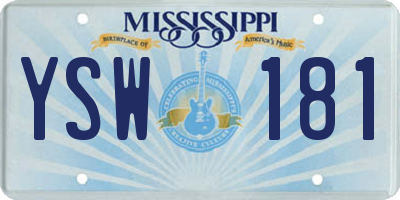 MS license plate YSW181