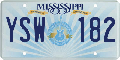 MS license plate YSW182