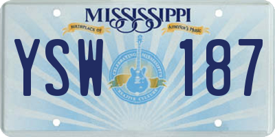 MS license plate YSW187