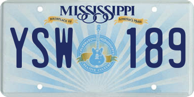MS license plate YSW189