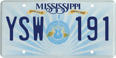 MS license plate YSW191
