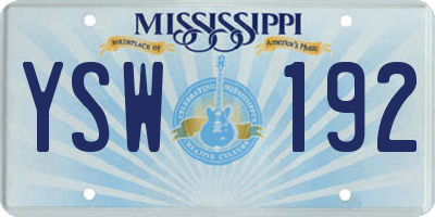 MS license plate YSW192