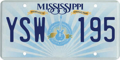 MS license plate YSW195