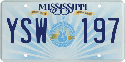 MS license plate YSW197