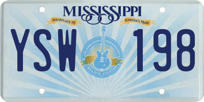 MS license plate YSW198