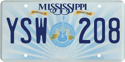 MS license plate YSW208