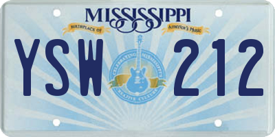 MS license plate YSW212
