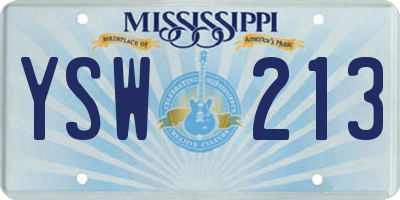 MS license plate YSW213