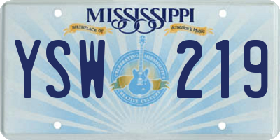 MS license plate YSW219