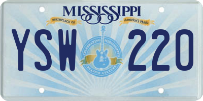 MS license plate YSW220