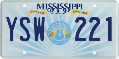 MS license plate YSW221