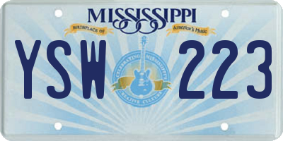 MS license plate YSW223