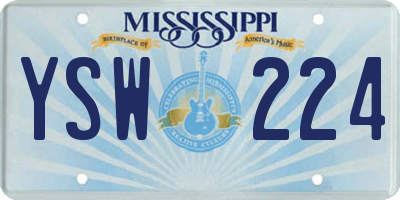 MS license plate YSW224