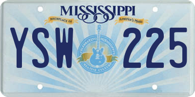 MS license plate YSW225