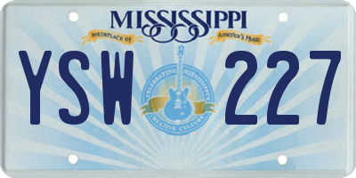 MS license plate YSW227