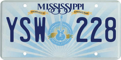 MS license plate YSW228